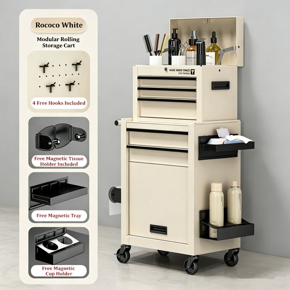 Modular Rolling Storage Cart, Mix &amp; Match Multi-Tier Organizer - FCHF CITY