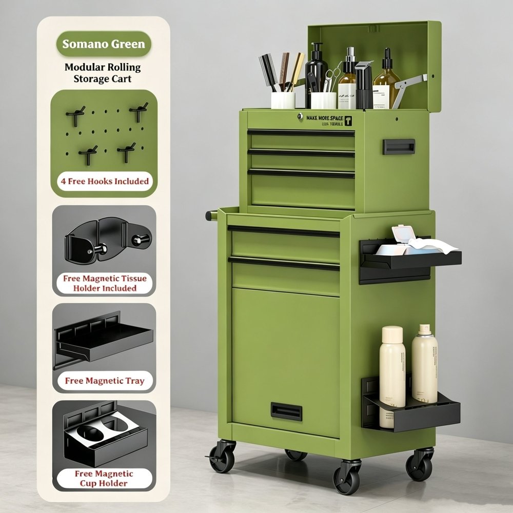 Modular Rolling Storage Cart, Mix &amp; Match Multi-Tier Organizer - FCHF CITY