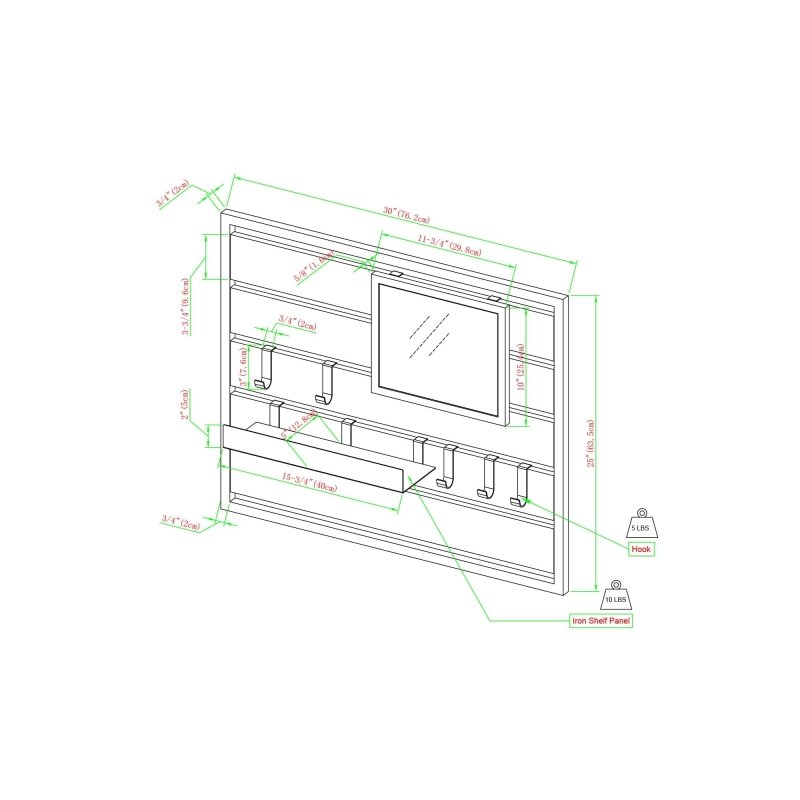 Myra Wall Organizer with Mirror - FCHF CITY
