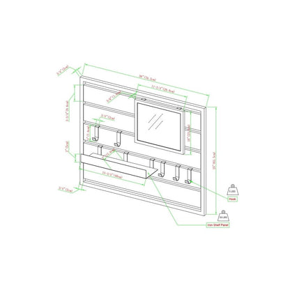 Myra Wall Organizer with Mirror - FCHF CITY