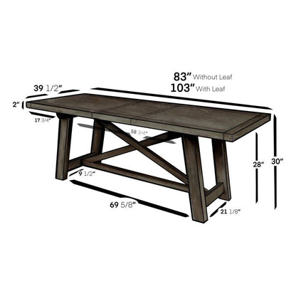 Newberry Rectangular Dining Table, Salvaged Grey - FCHF CITY