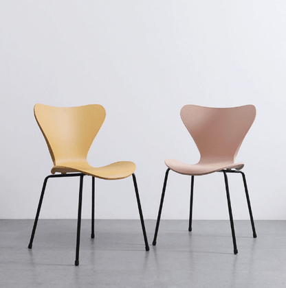 Nordic Modern Minimalist Plastic Dining Chair with Backrest, Casual Home Desk Stool - FCHF CITY