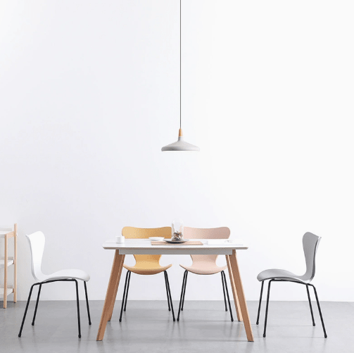 Nordic Modern Minimalist Plastic Dining Chair with Backrest, Casual Home Desk Stool - FCHF CITY