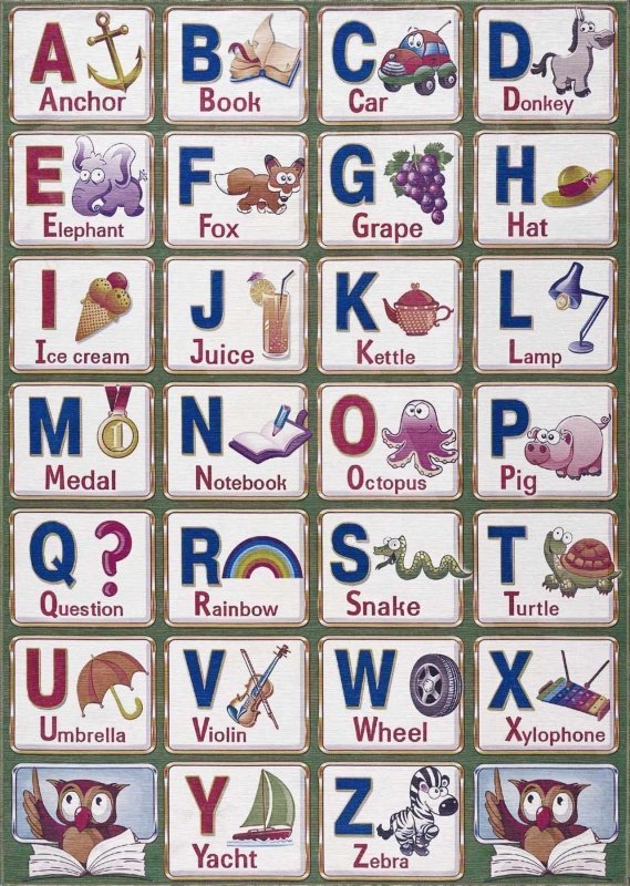Osric Colorful Alphabet Washable Kids Rug - FCHF CITY