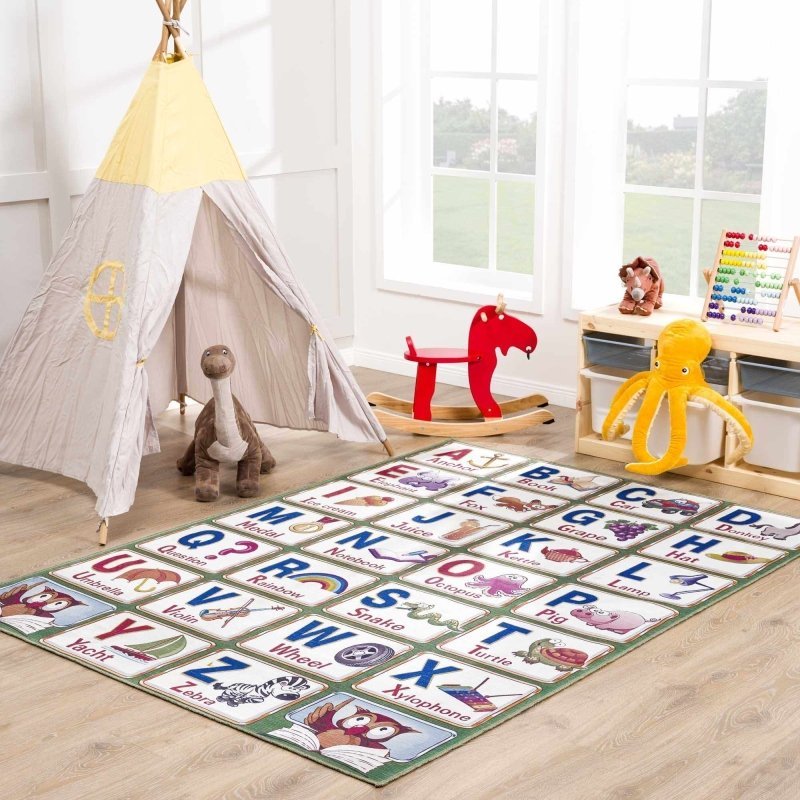 Osric Colorful Alphabet Washable Kids Rug - FCHF CITY