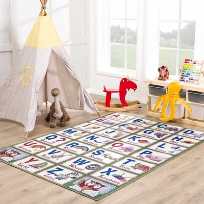Osric Colorful Alphabet Washable Kids Rug - FCHF CITY