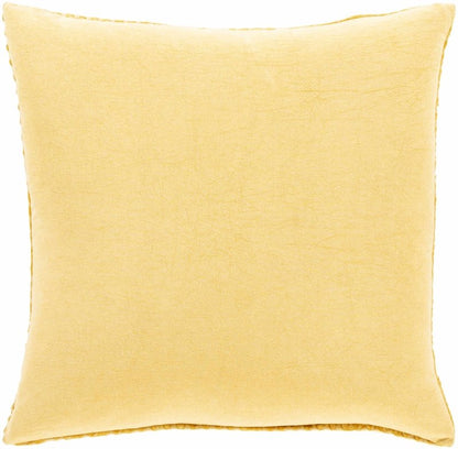 Paulding Textured Yellow Cotton Square Throw Pillow - FCHF CITY