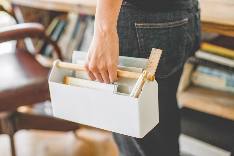 Pen + Desk Organizer - Two Sizes - Steel + Wood - FCHF CITY