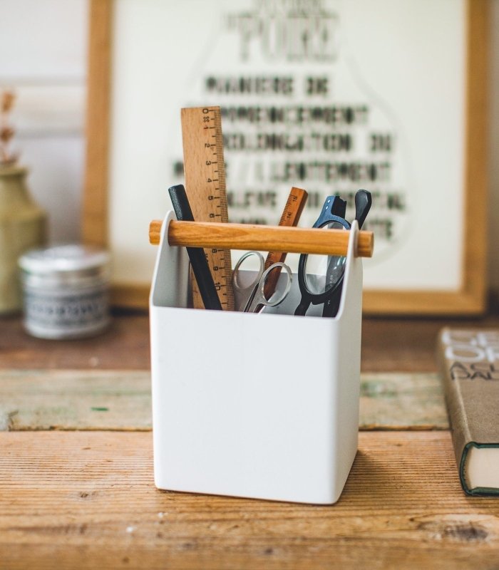 Pen + Desk Organizer - Two Sizes - Steel + Wood - FCHF CITY