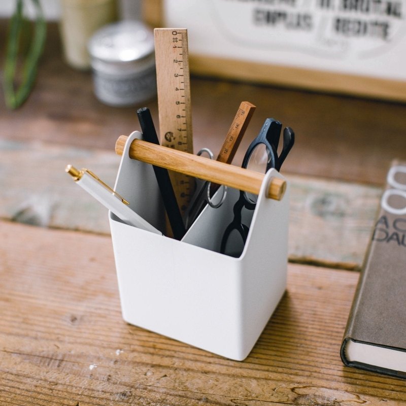 Pen + Desk Organizer - Two Sizes - Steel + Wood - FCHF CITY