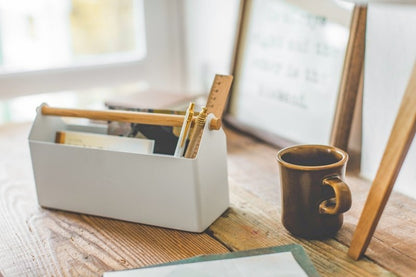Pen + Desk Organizer - Two Sizes - Steel + Wood - FCHF CITY