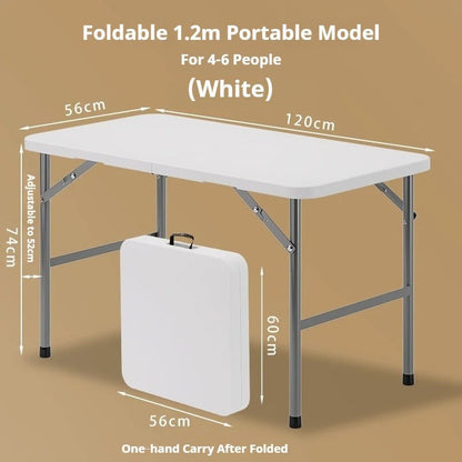 Portable Foldable Dining Table, Heavy‑Duty Height Adjustable Outdoor Table - FCHF CITY