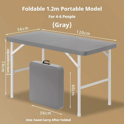 Portable Foldable Dining Table, Heavy‑Duty Height Adjustable Outdoor Table - FCHF CITY