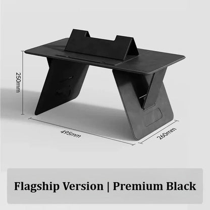 Portable Foldable Lap Desk 4‑Level Height Adjustable Suede Bed Table - FCHF CITY