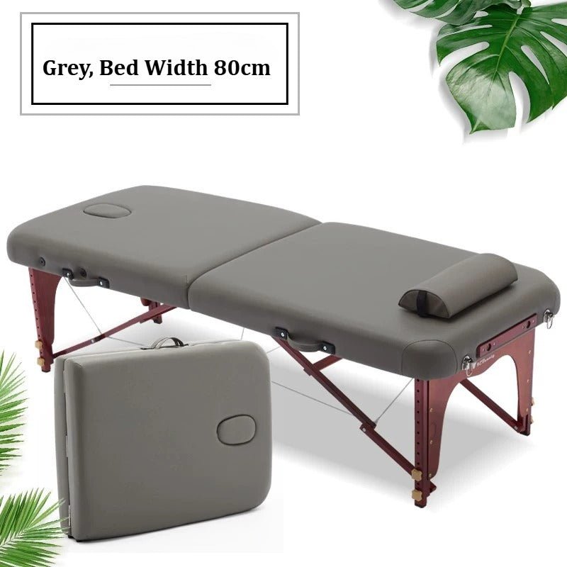 Portable Folding Massage Table, Beech Wood Height Adjustable Spa Bed - FCHF CITY