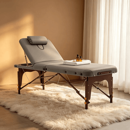 Portable Folding Massage Table, Beech Wood Height Adjustable Spa Bed - FCHF CITY