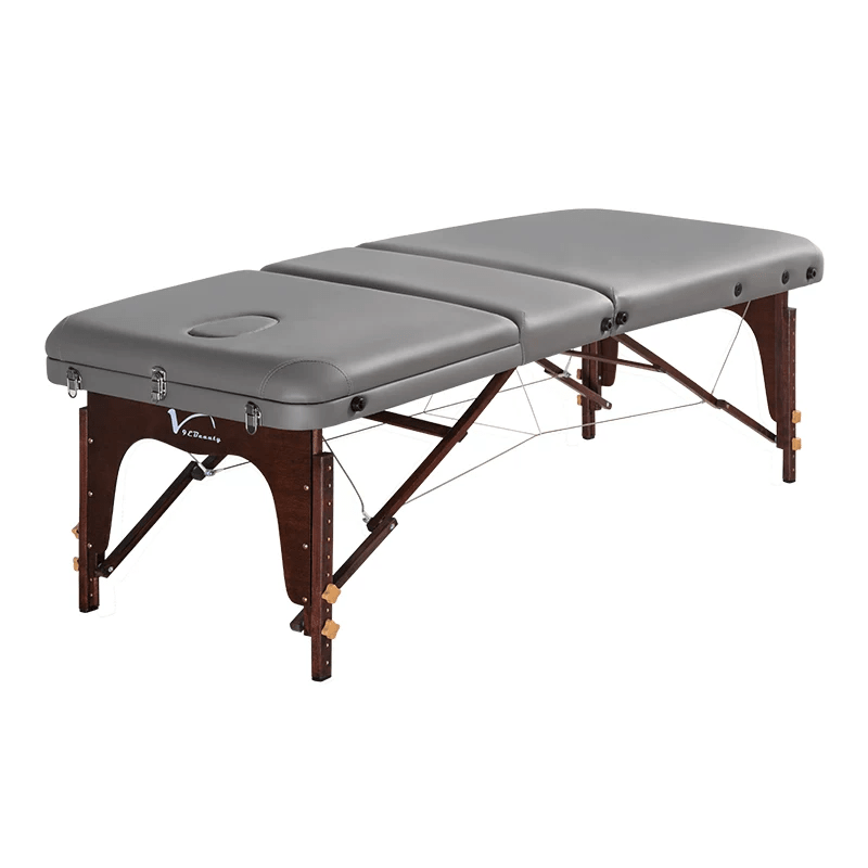 Portable Folding Massage Table, Beech Wood Height Adjustable Spa Bed - FCHF CITY