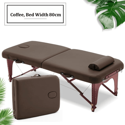 Portable Folding Massage Table, Beech Wood Height Adjustable Spa Bed - FCHF CITY