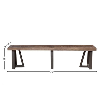 Prairie Dining Bench, Natural/Black - FCHF CITY