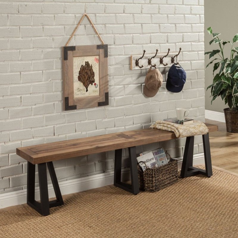 Prairie Dining Bench, Natural/Black - FCHF CITY