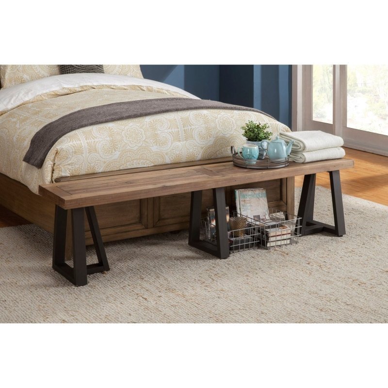 Prairie Dining Bench, Natural/Black - FCHF CITY