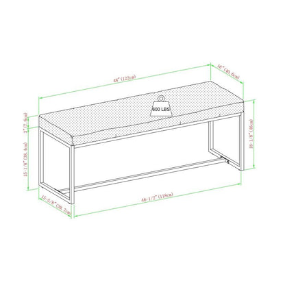 Rangely Upholstered Fabric Entry Bench - FCHF CITY