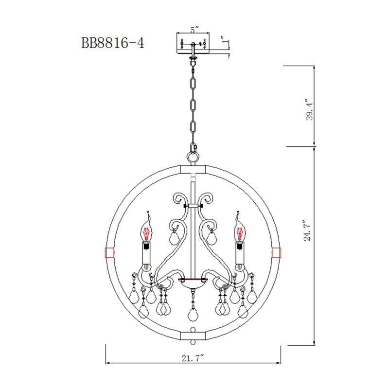 Retha Brown 4 - Light Caged Chandelier - FCHF CITY