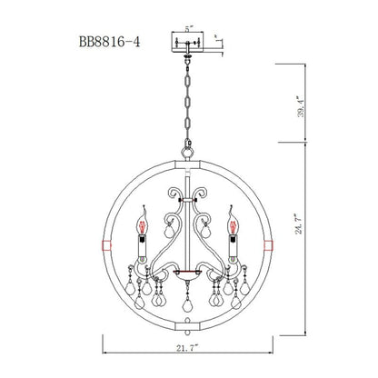 Retha Brown 4 - Light Caged Chandelier - FCHF CITY