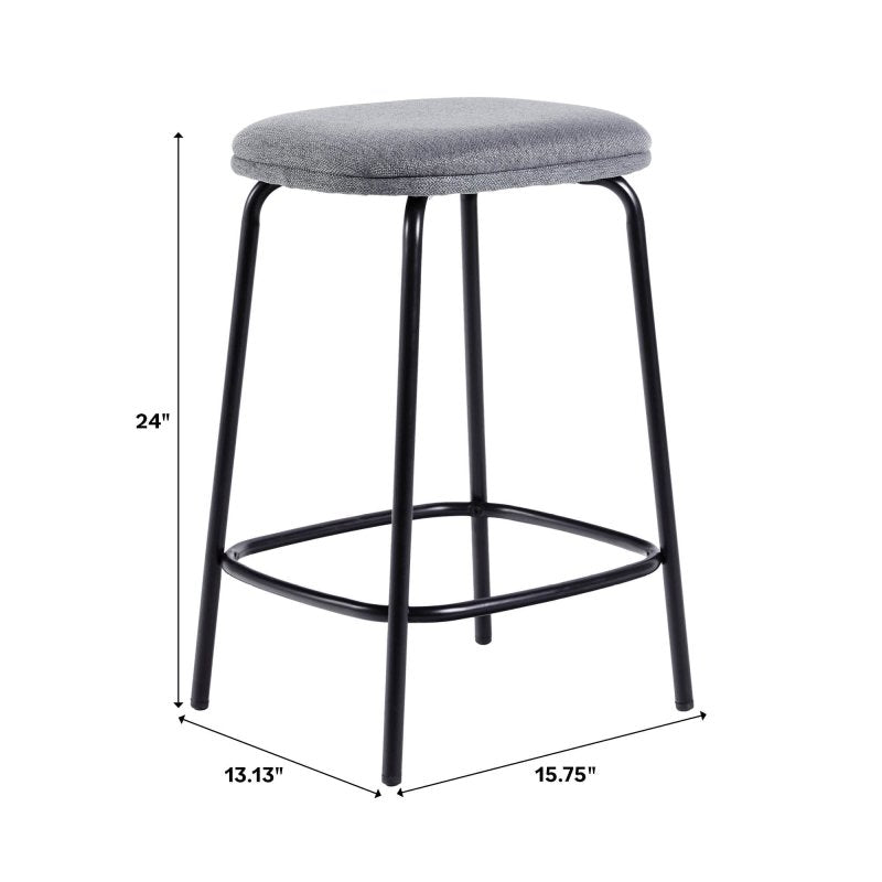 Roan Counter Stool with Upholstered Seat, Set of 2 - FCHF CITY