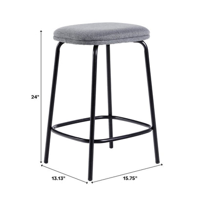 Roan Counter Stool with Upholstered Seat, Set of 2 - FCHF CITY