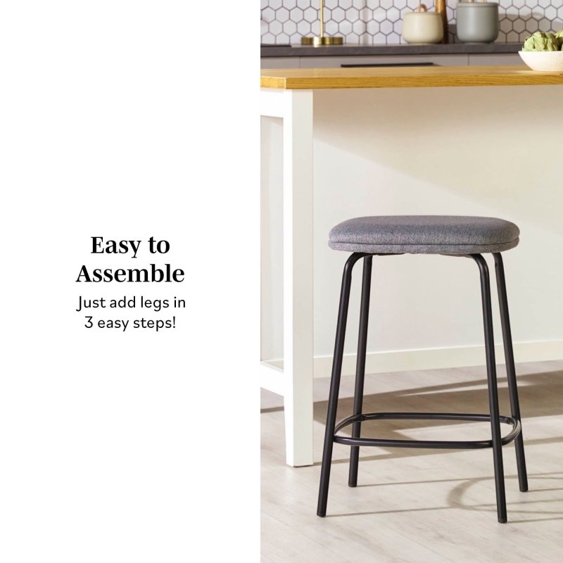 Roan Counter Stool with Upholstered Seat, Set of 2 - FCHF CITY
