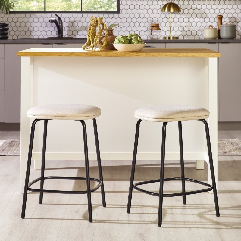 Roan Counter Stool with Upholstered Seat, Set of 2 - FCHF CITY