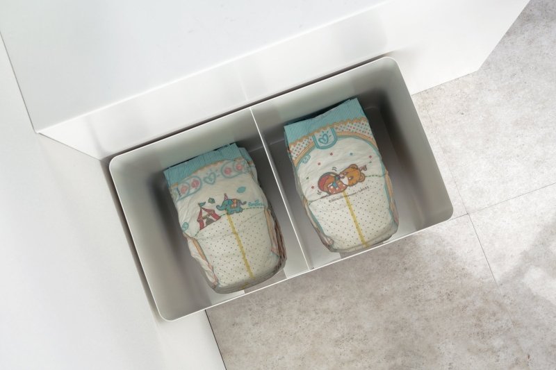 Rolling Diaper Stacker (19&quot; H) - Steel - FCHF CITY