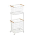 Rolling Laundry Cart + Wire Baskets - Steel + Wood - FCHF CITY