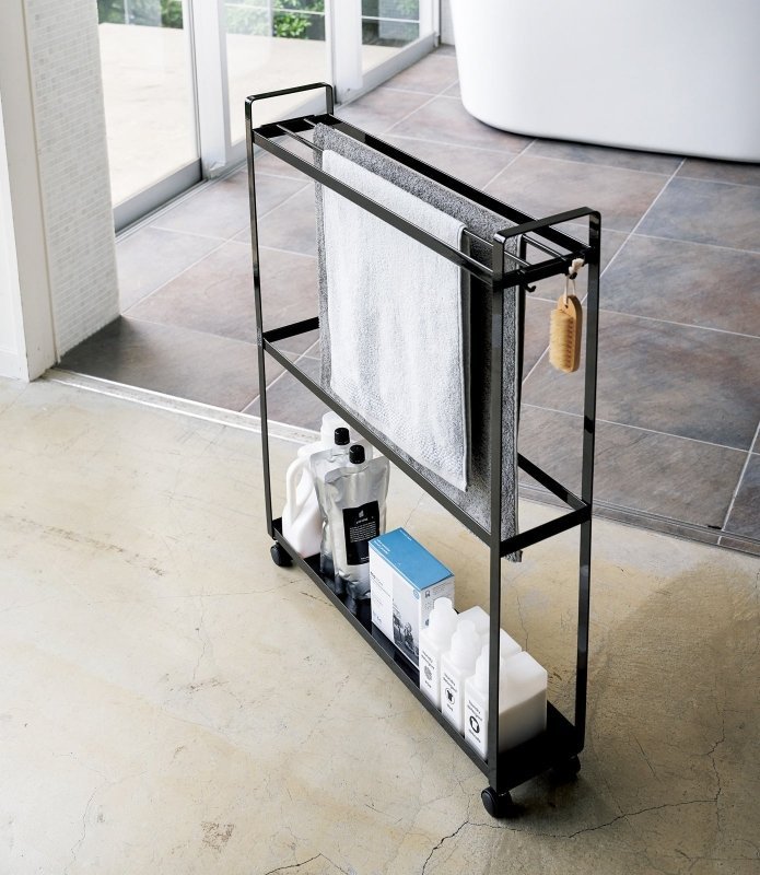Rolling Towel Rack (33&quot; H) - Steel - FCHF CITY