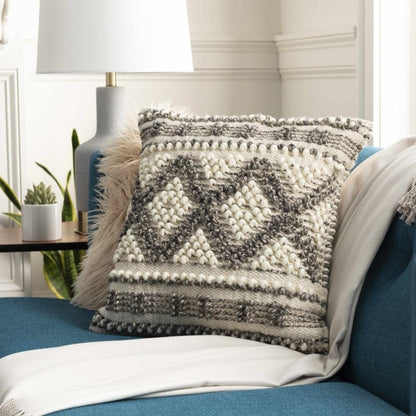 Sagamore Cream Trellis Wool&amp;Cotton Throw Pillow - FCHF CITY