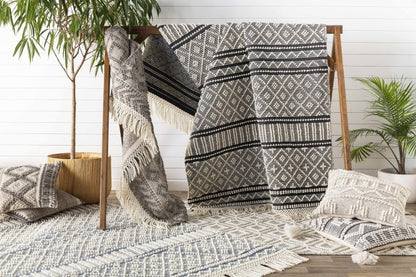 Sagamore Cream Trellis Wool&amp;Cotton Throw Pillow - FCHF CITY
