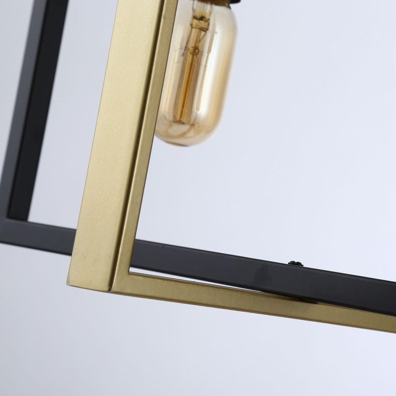 Seppo 4 - Light Matt Black and Golden Kitchen Island Pendant - FCHF CITY