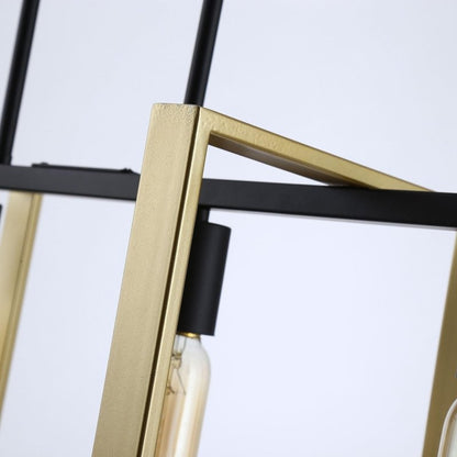 Seppo 4 - Light Matt Black and Golden Kitchen Island Pendant - FCHF CITY