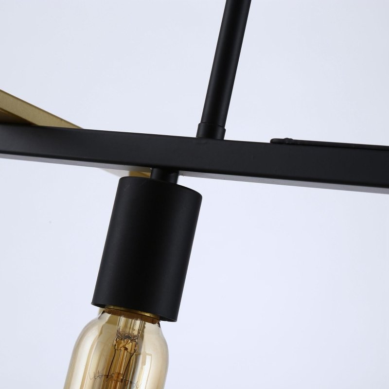 Seppo 4 - Light Matt Black and Golden Kitchen Island Pendant - FCHF CITY
