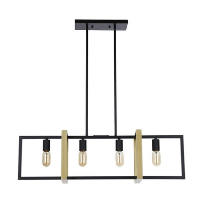 Seppo 4 - Light Matt Black and Golden Kitchen Island Pendant - FCHF CITY