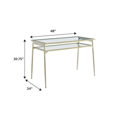 Seraphina Two - Tier Glass Desk - FCHF CITY
