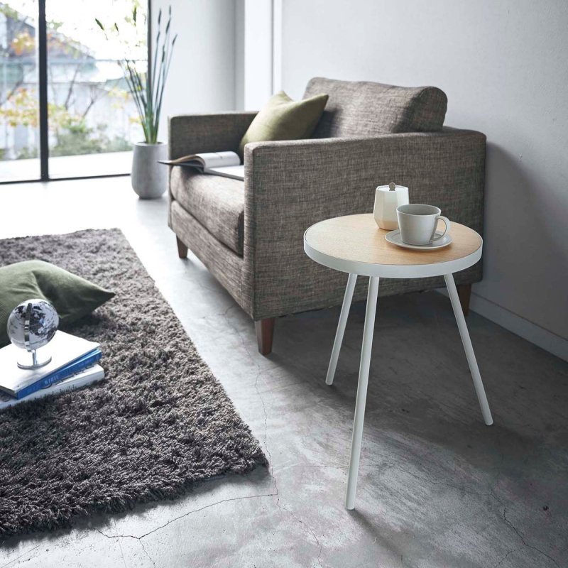 Side Table (20&quot; H) - Steel + Wood - FCHF CITY