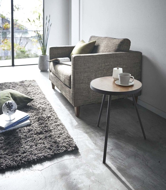 Side Table (20&quot; H) - Steel + Wood - FCHF CITY