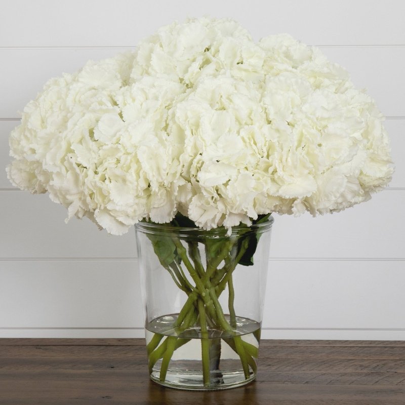 Signature Collection 18” Blooming Hydrangea Artificial Arrangement in Glass Vase - FCHF CITY