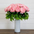 Signature Collection 20” Peony Artificial Arrangement in White Glass Vase - FCHF CITY