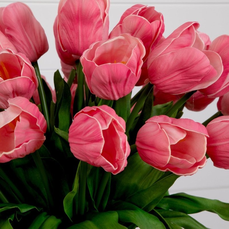 Signature Collection 24” Tulip Artificial Arrangement in Glass Vase - FCHF CITY