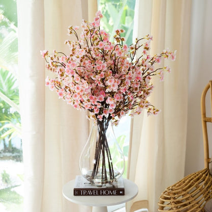 Signature Collection 27” Giant Cherry Blossom Artificial Arrangement in Glass Vase - FCHF CITY