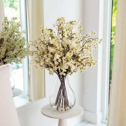 Signature Collection 27” Giant Cherry Blossom Artificial Arrangement in Glass Vase - FCHF CITY