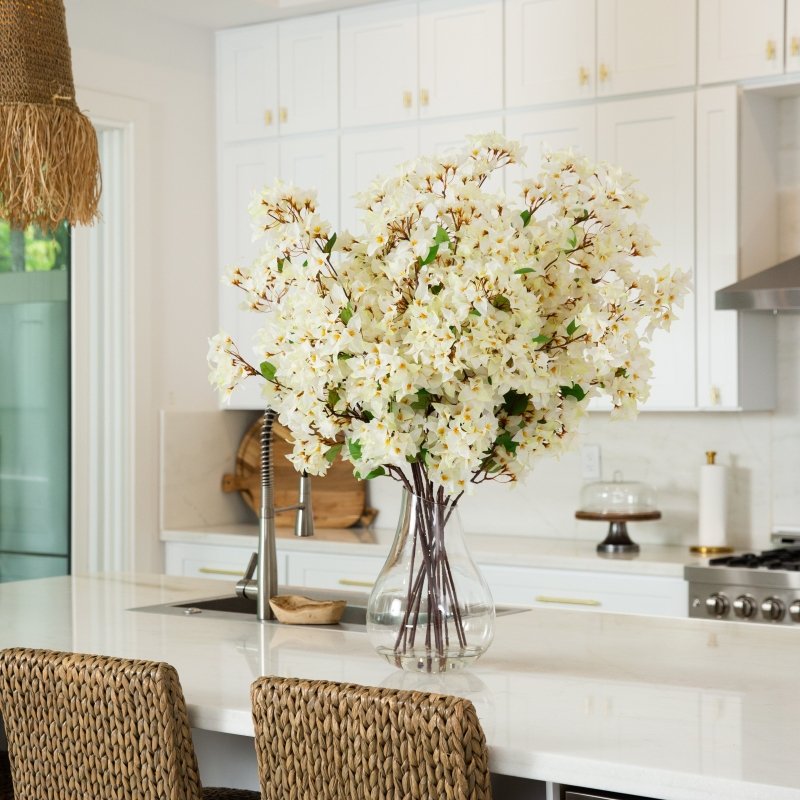 Signature Collection 41” Giant Bougainvillea Artificial Arrangement in Glass Vase - FCHF CITY